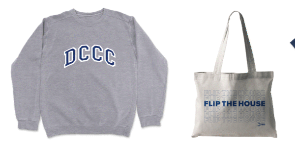 Scrolling gif of available DCCC merch items